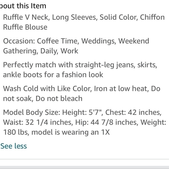 agnes Orinda Long Sleeve Ruffle Front 4X NWT - Picture 8 of 9